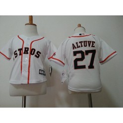 MLB Houston Astros 27 Jose Altuve Home White Cool Base Toddler Jersey