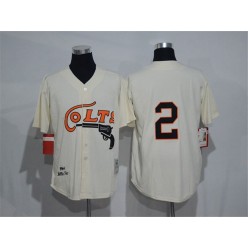 MLB Houston Colt 2 Nellie Fox 1964 Cream Throwback Men Jersey