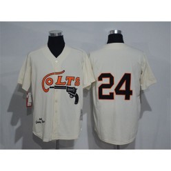 MLB Houston Colt 24 Jimmy Wynn 1964 Cream Throwback Men Jersey