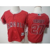 MLB Los Angeles Angels 27 Mike Trout Red New Cool Base Toddler Jersey
