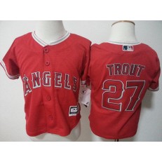 MLB Los Angeles Angels 27 Mike Trout Red New Cool Base Toddler Jersey