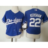 MLB Los Angeles Dodgers 22 Clayton Kershaw Blue Cool Base Toddler Jersey