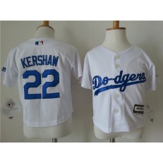 MLB Los Angeles Dodgers 22 Clayton Kershaw White Cool Base Toddler Jersey
