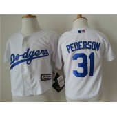 MLB Los Angeles Dodgers 31 Joc Pederson White Cool Base Toddler Jersey