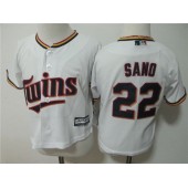 MLB Minnesota Twins 22 Miguel Sano White Home Cool Base Toddler Jersey