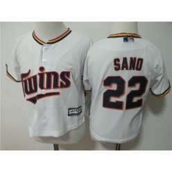 MLB Minnesota Twins 22 Miguel Sano White Home Cool Base Toddler Jersey
