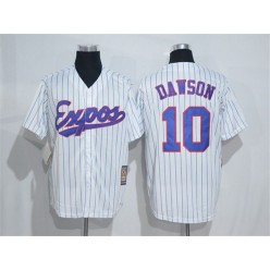 MLB Montreal Expos 10 Andre Dawson 1982 White Pinstripe Majestic Cool Base Cooperstown Collection Player Men Jersey