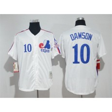 MLB Montreal Expos 10 Andre Dawson White Cool Base Baseball Men Jersey