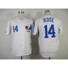 MLB Montreal Expos 14 Pete Rose 1982 White Mitchell & Ness Men Jersey