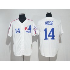 MLB Montreal Expos 14 Pete Rose White Cool Base Baseball Men Jersey