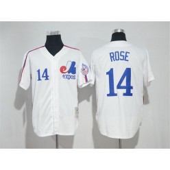 MLB Montreal Expos 14 Pete Rose White Cool Base Baseball Men Jersey