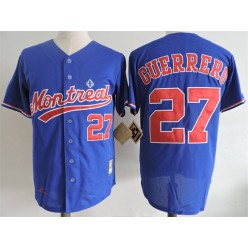MLB Montreal Expos 27 Vladimir Guerrero Blue Mitchell And Ness 2004 Throwback Stitched Men Jersey