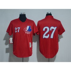 MLB Montreal Expos 27 Vladimir Guerrero Red Throwback Mitchell And Ness Men Jersey