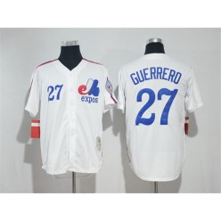 MLB Montreal Expos 27 Vladimir Guerrero White Cool Base Baseball Men Jersey