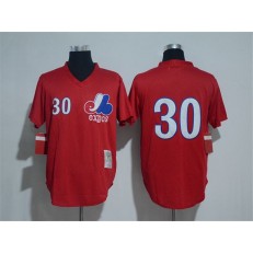 MLB Montreal Expos 30 Tim Raines Red Throwback Mitchell And Ness Men Jersey