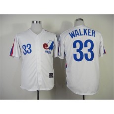 MLB Montreal Expos 33 Larry Walker 1982 White Throwback Men Jersey