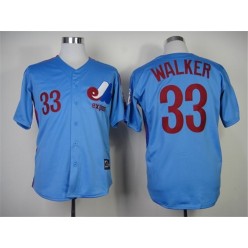 MLB Montreal Expos 33 Larry Walker Blue Throwback Men Jersey