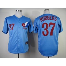 MLB Montreal Expos 37 Steve Rodgers 1982 Blue Throwback Men Jersey