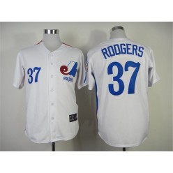 MLB Montreal Expos 37 Steve Rodgers 1982 White Throwback Men Jersey