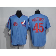 MLB Montreal Expos 45 Pedro Martinez 1982 Royal Blue Majestic Cool Base Cooperstown Collection Player Men Jersey