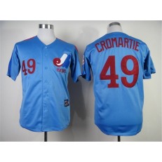 MLB Montreal Expos 49 Warren Cromartie 1982 Blue Throwback Men Jersey