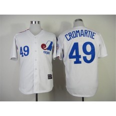 MLB Montreal Expos 49 Warren Cromartie 1982 White Throwback Men Jersey