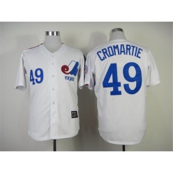 MLB Montreal Expos 49 Warren Cromartie 1982 White Throwback Men Jersey