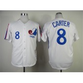 MLB Montreal Expos 8 Gray Carter 1982 White Throwback Men Jersey