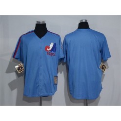 MLB Montreal Expos Blank 1982 Royal Blue Majestic Cool Base Cooperstown Collection Player Men Jersey