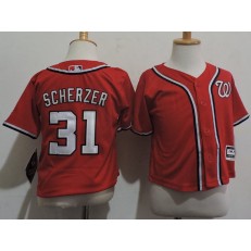MLB Washington Nationals 31 Max Scherzer Red Cool Base Toddler Jersey