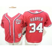 MLB Washington Nationals 34 Bryce Harper Red Cool Base Toddler Jersey