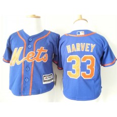 MLB New York Mets 33 Matt Harvey Blue Alternate Home Cool Base Toddler Jersey