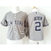 MLB New York Yankees 2 Derek Jeter Grey Cool Base Toddler Jersey