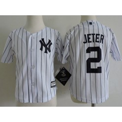 MLB New York Yankees 2 Derek Jeter White Cool Base Toddler Jersey