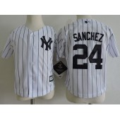 MLB New York Yankees 24 Gary Sanchez White Cool Base Toddler Jersey