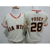 MLB San Francisco Giants 28 Buster Posey Cream Cool Base Toddler Jersey