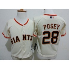 MLB San Francisco Giants 28 Buster Posey Cream Cool Base Toddler Jersey