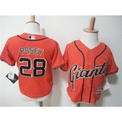 MLB San Francisco Giants 28 Buster Posey Orange Cool Base Toddler Jersey