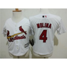 MLB St. Louis Cardinals 4 Yadier Molina White Cool Base Toddler Jersey