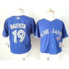 MLB Toronto Blue Jays 19 Jose Bautista Blue Cool Base Toddler Jersey