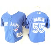 MLB Toronto Blue Jays 55 Russell Martin Blue Cool Base Toddler Jersey