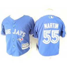 MLB Toronto Blue Jays 55 Russell Martin Blue Cool Base Toddler Jersey