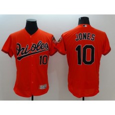 MLB Baltimore Orioles 10 Adam Jones Orange Flexbase Authentic Collection Stitched Men Jersey