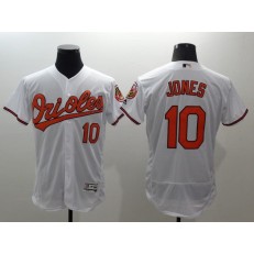 MLB Baltimore Orioles 10 Adam Jones White Flexbase Authentic Collection Stitched Men Jersey