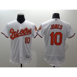 MLB Baltimore Orioles 10 Adam Jones White Flexbase Authentic Collection Stitched Men Jersey
