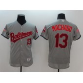 MLB Baltimore Orioles 13 Manny Machado Gray Fashion Stars & Stripes 2016 Flexbase Independence Day Men Jersey