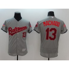 MLB Baltimore Orioles 13 Manny Machado Gray Fashion Stars & Stripes 2016 Flexbase Independence Day Men Jersey