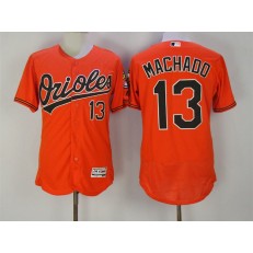 MLB Baltimore Orioles 13 Manny Machado Orange Flexbase Men Jersey