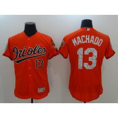 MLB Baltimore Orioles 13 Manny Machado Retired Orange 2017 Spring Training Stitched Majestic Flex Base Men Jersey