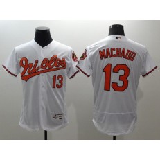 MLB Baltimore Orioles 13 Manny Machado White Flexbase Authentic Collection Stitched Men Jersey
